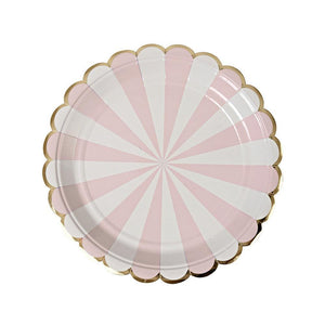 Dusty Pink Fan Stripe Small Plates
