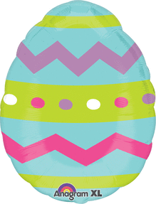 18" Easter Egg with Chevron Pattern Balloon