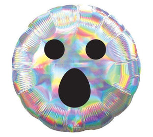 18" Iridescent  Holographic Ghost Face Balloon