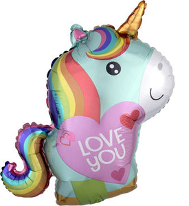 21" Rainbow Unicorn Love Balloon