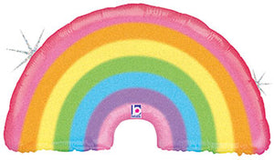 36" Glitter Pastel Rainbow Balloon