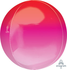 16" Ombre Red and Pink Orbz Balloon