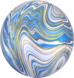 16" Marbled Blue Orbz Balloon