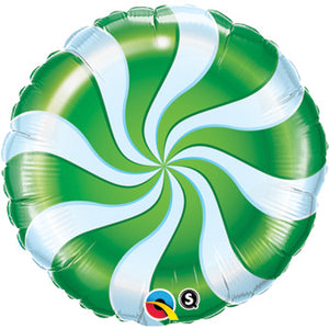18" Green Candy Swirl Balloon
