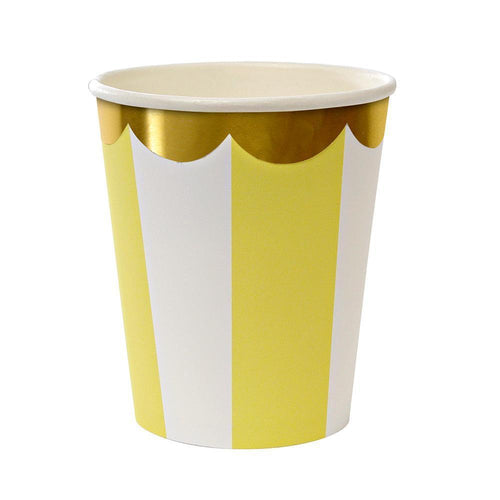 Yellow Fan Stripe Cups