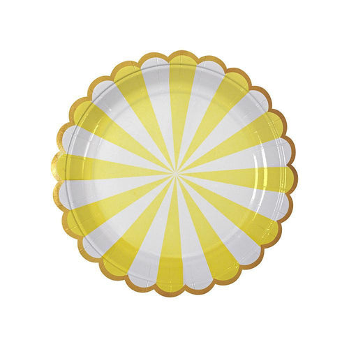 Yellow Fan Stripe Small Plates
